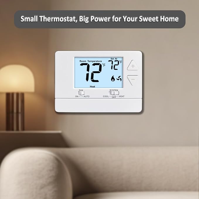 NonProgrammable Thermostat for Home, Single-Stage Systems, Digital - Image 7