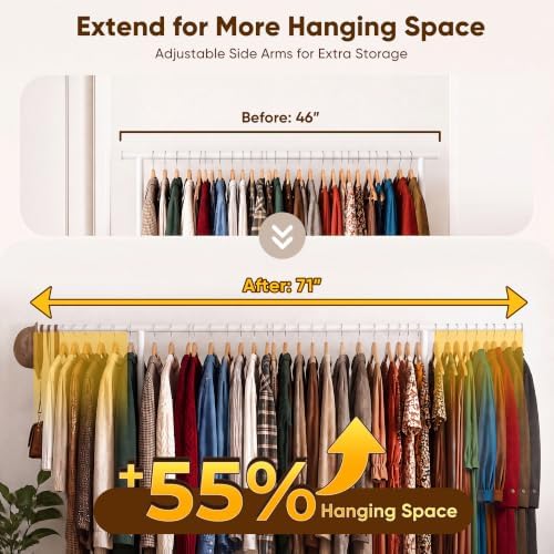 HOKEEPER Clothes Rack Load 450LB Clothing Rack Height Adjustable White - Image 2