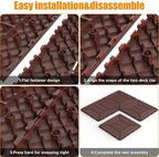 44 Pack Interlocking Deck Tiles, All-Weather Outdoor Deck Tiles - Image 4