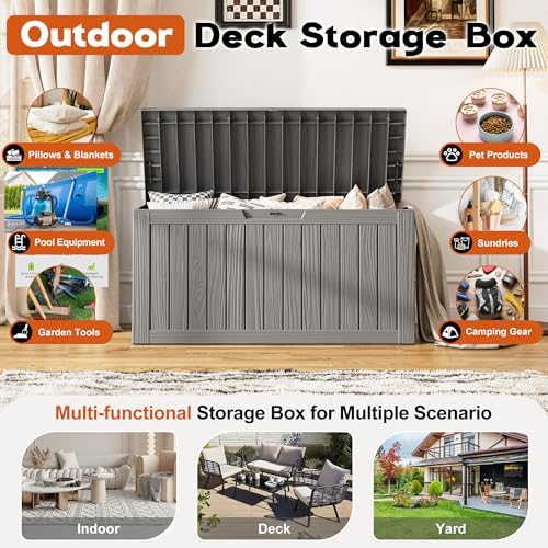 Outdoor Storage Box, Resin Deck Boxes Indoor and outdoor, Waterproof Storage - Image 3