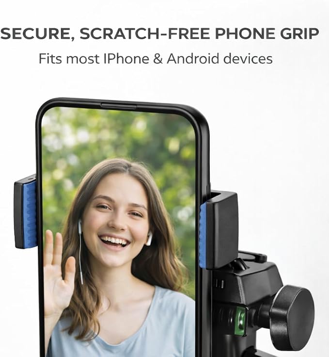 Acuvar 50” Phone Tripod with Holder – Lightweight Aluminum Tripod Stand - Image 6