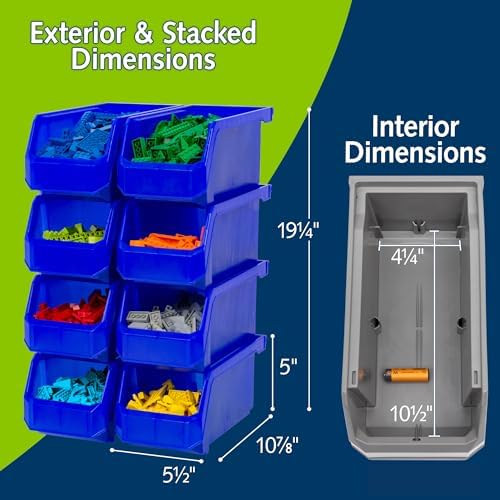 ReadySpace Medium Stackable Plastic Storage Bins - Image 3