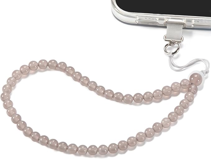 Agate Beaded Phone Wrist Strap for Women Men Stone Beads Charm Handmade by Aluckiss