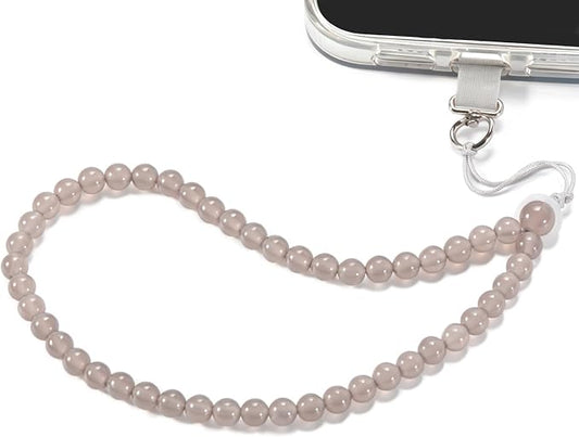 Agate Beaded Phone Wrist Strap for Women Men Stone Beads Charm Handmade by Aluckiss