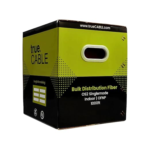 TRUE CABLE 2 Strand Fiber Indoor Distribution Cable, 1000 Feet, OS2 Single Mode by trueCABLE