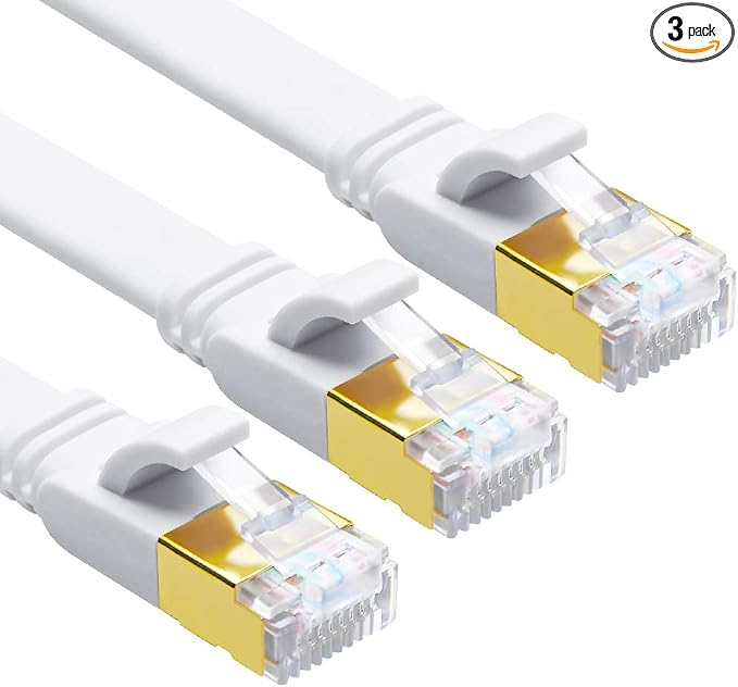 Yauhody CAT 8 Ethernet Cable, 10ft 3 Pack High Speed 40Gbps 2000MHz 26AWG Flat by Yauhody