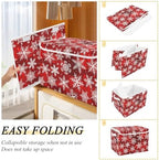 Bolaz Storage Bins with Lids and Handles, Christmas Snowflake Storage Box - Image 4