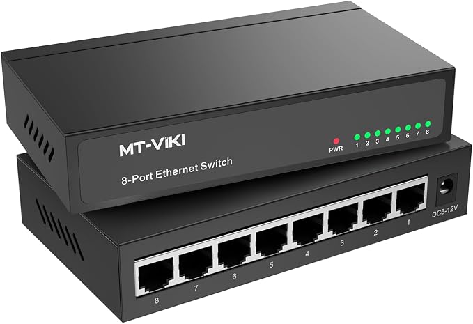 MT-VIKI 8 Port Gigabit Ethernet Switch, Unmanaged Network Switch Splitter by MT-VIKI