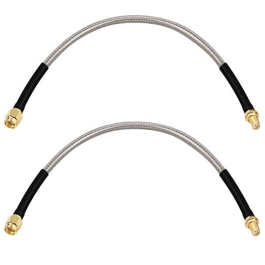 RP-SMA Male to RP-SMA Female Bulkhead Cable 1FT 2PCS, RG58 Coaxial Cable by XRDS-RF