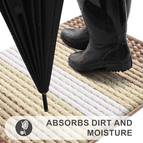Kitinjoy Indoor Outdoor Door Mat, 47x20 Non-Slip Dirt Trapper Doormats - Image 2