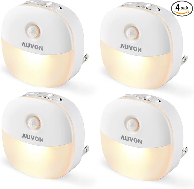 AUVON Plug in Night Light with Motion Sensor and Dusk to Dawn Sensor, Mini Warm by AUVON
