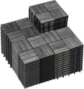 PrimeZone 54 PCS Solid Acacia Wood Interlocking Patio Deck Tiles Outdoor by PrimeZone