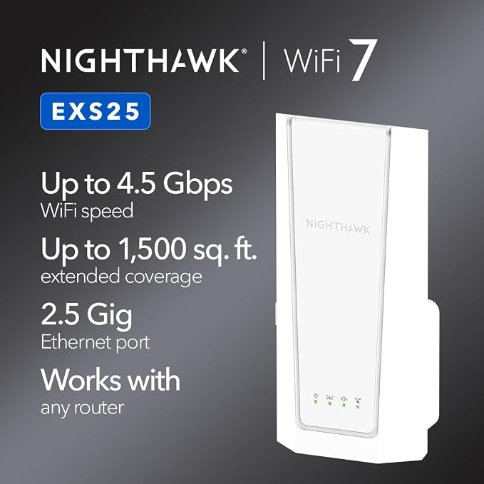 NETGEAR WiFi 7 Range Extender – BE4500 Dual-Band Wireless Signal Booster & - Image 2