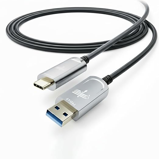 Fiber Optic USB A to USB C Cable 50ft, 10Gbps Active Optical Long-Distance by FiberOpticUSBCExperts