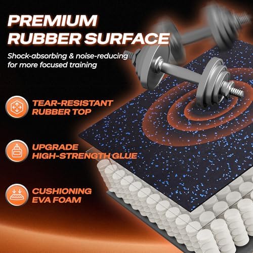 SUPERJARE 0.56'' Thick 120 Sq Ft Rubber Top Gym Flooring - Image 5