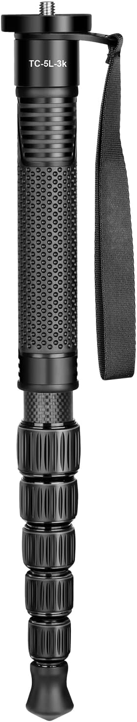 TONYBOO 61" Carbon Fiber Camera Monopod, 28mm 6-Section Height, Portable by TONYBOO