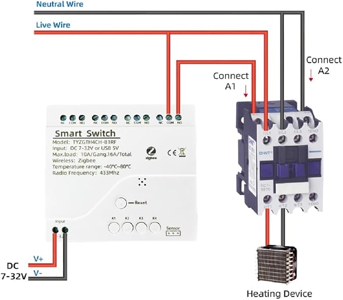 Zigbee Temperature Monitor Controller, 4 Channel 12V Tuya app Remote Dry - Image 5