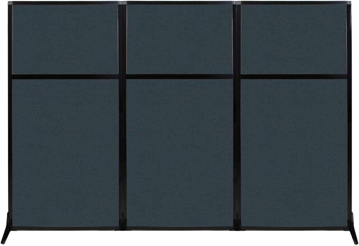 Versare Workstation Partition | Portable Wall Divider | Modern Office Cubicle | Free Standing Privacy Screen | Flexible Work Space | 99" x 70" Blue Spruce Fabric Panels