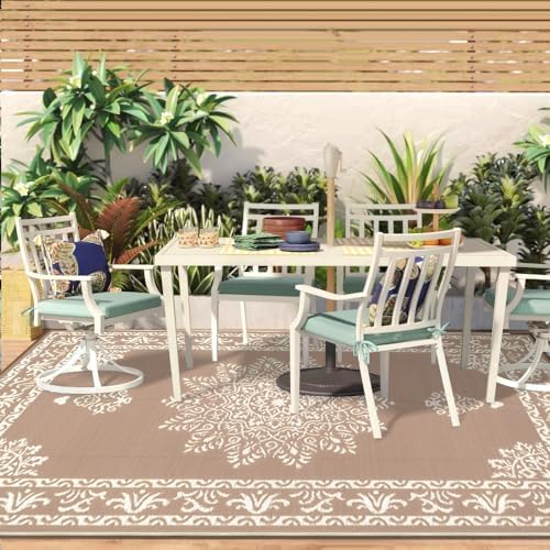 Yamaziot 5x8Ft Outdoor Rug Waterproof Plastic Straw Patio Rug - Image 6