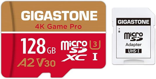 【For Switch 1 Only】GIGASTONE 128GB Micro SD Card, 4K Game Pro, MicroSDXC Memory by Gigastone