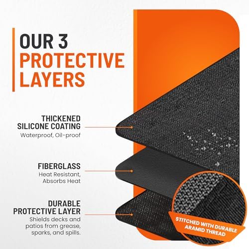 Under Grill Mats for Outdoor Grill Double-Sided Mat for Under Fire Pit Mat the - Image 2