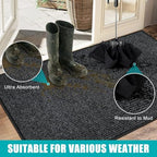 Azadx 3'x4' Front Door Mat Heavy Duty Indoor Outdoor Door Mat Non-Slip - Image 3