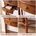 Half Moon Console Table Solid Wood Vintage Entryway Table - Image 6