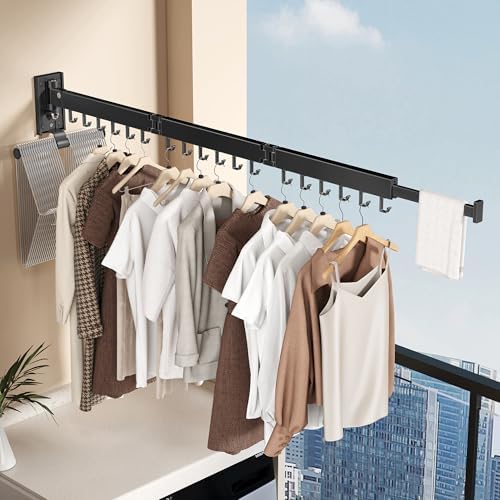 Wall Mounted Collapsible Clothes Drying Rack, Space-Saving Laundry Drying Rack - Image 4