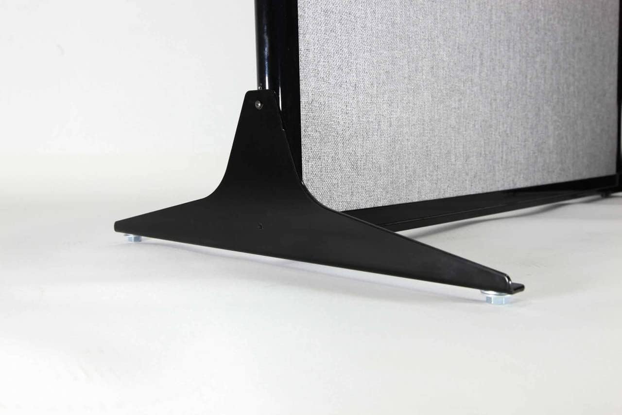 Versare Office Workstation Screen | Portable Wall Divider | Modern Cubicle | Freestanding Privacy Screen | Flexible Work Space | 3 Panels | 99" Wide x 70" Tall Dark Gray SoundSorb Panels with Window