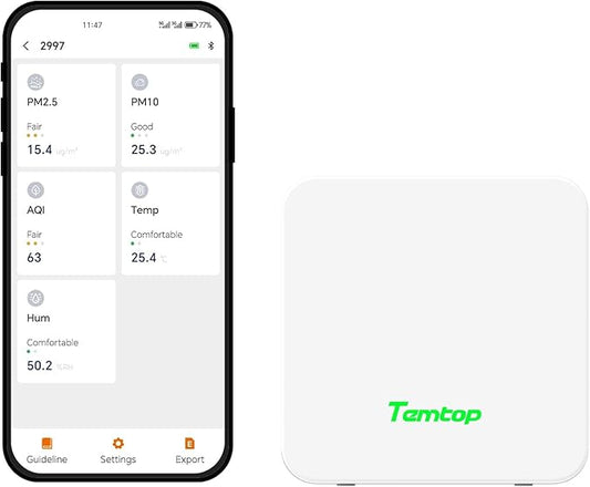 Temtop P1 Air Quality Monitor, PM2.5/PM10/Temperature/Humidity Sensor by Temtop