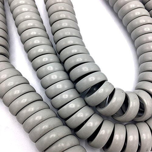 Light Gray 25' Coiled Replacement Telephone Curly Handset Cord - Image 2