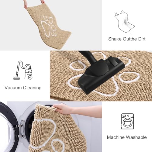 Smiry Dog Door Mat for Muddy Paws, Absorbent Non Slip Dirt Trapper - Image 6