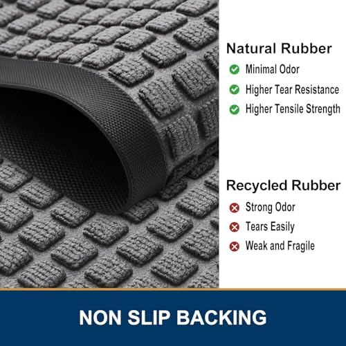 Smiry Front Door Mat Outside Entrance, Natural Rubber Doormat, 59x34 Inch - Image 4