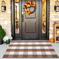 OLANLY Fall Door Mat, Buffalo Plaid Rug, Coffee & White Checkered by OLANLY