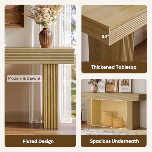 Bestier 63” Console Table, Wood Entryway Table - Image 4