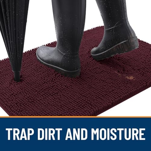 OLANLY Dog Door Mat for Muddy Paws 45x27, Super Absorbent Chenille Mud Mat - Image 2