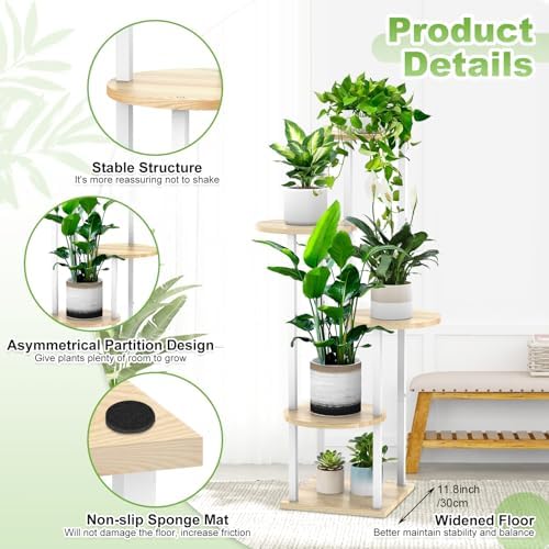 5 Tier Plant Stand Indoor Corner Tall Shelf - Image 3