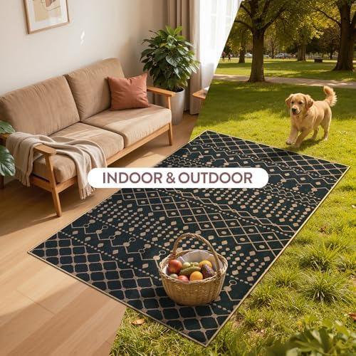 Lahome Moroccan Easy Jute Washable Runner Rug, 2x8 Black Kitchen Runner - Image 3