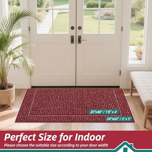 BEQHAUSE Dirt Trapper Door Mat 20" x 48", Non-Slip Washable Doormats - Image 2