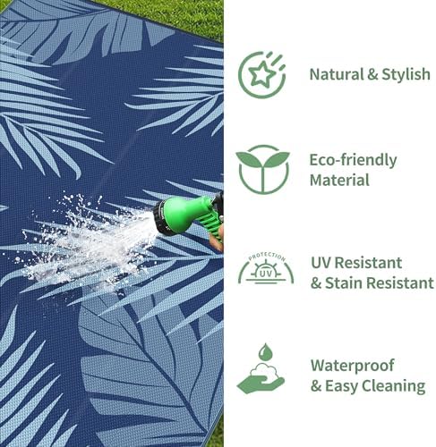 GENIMO Outdoor Rug, Waterproof Plastic Rugs 10'x14' - Image 5