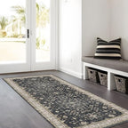 Black Boho Washable 3x6 Large Kitchen Runner Rug, Indoor Entryway Home Office - Image 3