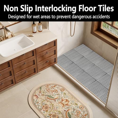 30 Pack Drainage Interlocking Tiles, Modular Interlocking Floor Tiles - Image 5