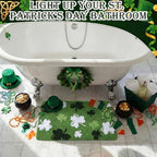 Capoda St. Patrick's Day Bathroom Rug 20 x 30 Inch Green White Shamrock Door - Image 6