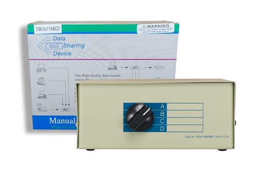 Cablelera ZDMNEEA7-4 4-Way RJ11 Female ABCD Manual Data Switch - Image 5