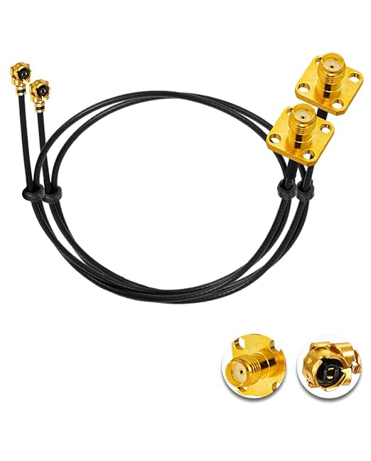 2PCS U.F.L1 to SMA Cable U.F.L1 to SMA Female Flange Panel Mount 1.13mm by POBADY