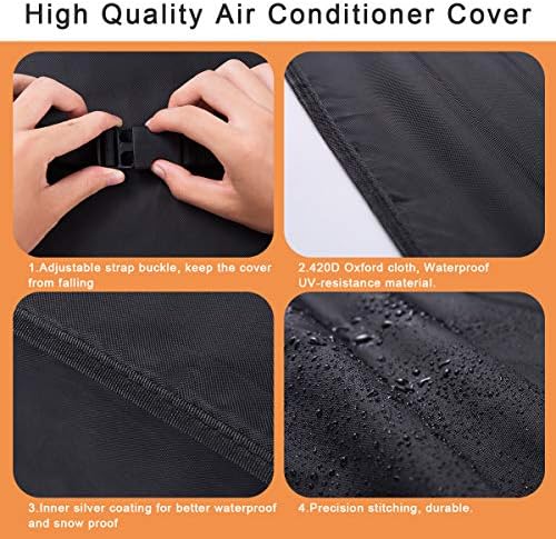 Luxiv Window AC Unit Cover Outdoor Black Waterproof AC Cover27.5X22.5X18.5" - Image 3