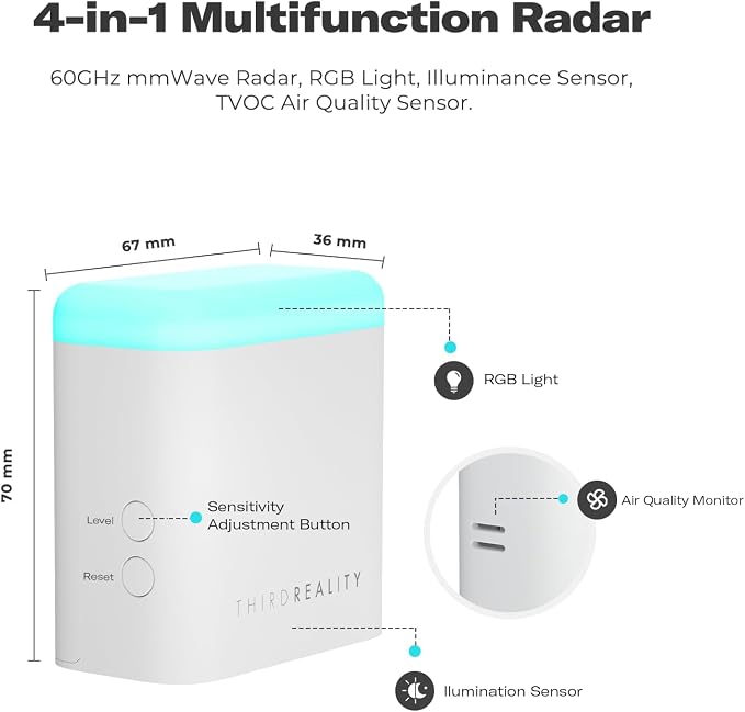 THIRDREALITY Smart Presence Sensor R3, 60GHz mmWave Radar, USB-C Powered - Image 2