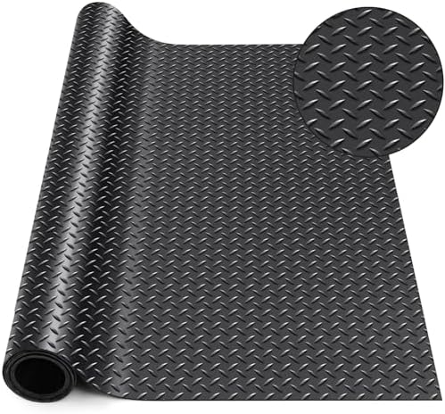 Breling 24 in × 5 ft Rubber Flooring Rolls Mats, Heavy Duty Diamond Plate Coin by Breling