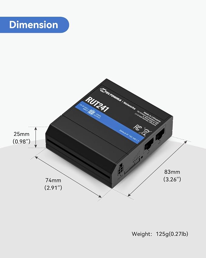 LINOVISION Teltonika RUT241098000 Industrial 4G LTE Cellular Router, 4G LTE - Image 7