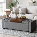 Storage Ottoman Bench with Tray, Large Entryway Ottoman with Storage, by Atrtivoent
